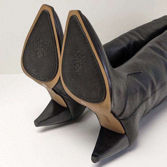 Vince Camuto Nally Knee High Boots, Black Leather, Women's 8 - Picture 5 of 7